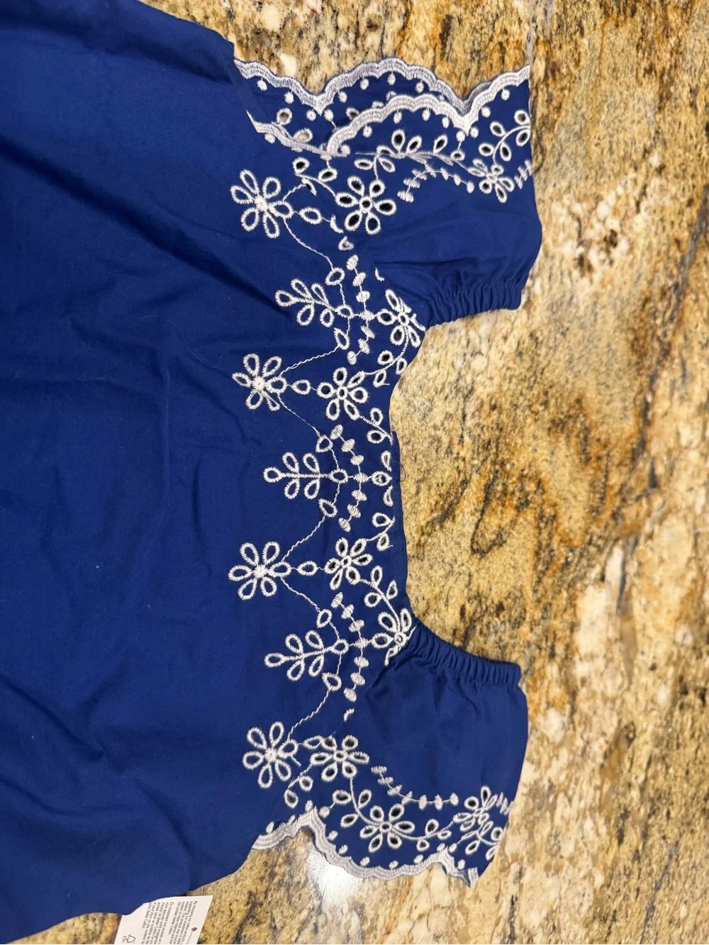 Gymboree Royal Blue Dress with White Embroidery